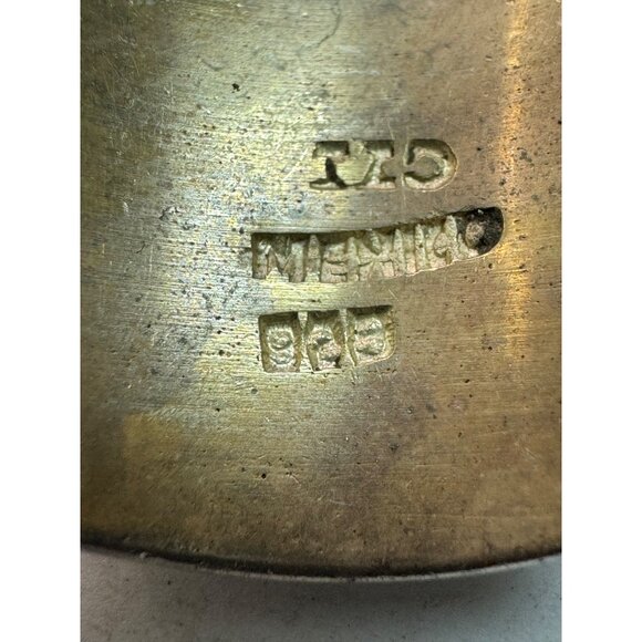 Estate Sterling Silver 925 Hammered Wide Band Ring Size 9 Mexico 14.3g Heavy - Picture 5 of 8